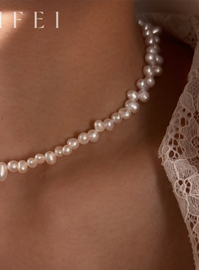 错位天然淡水巴洛克珍珠项链2025新款颈链锁骨链轻奢气质高级感女