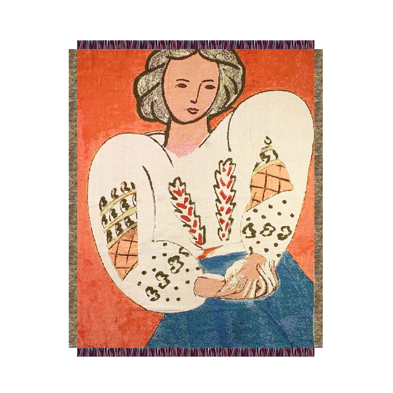 La Blouse Roumaine Henri Matisse 马蒂斯野兽派毛毯挂毯 - 图3