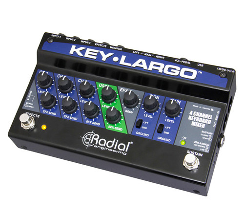 Radial Engineering Key-Largo 三通道内置声卡键盘混音器调音台 - 图1