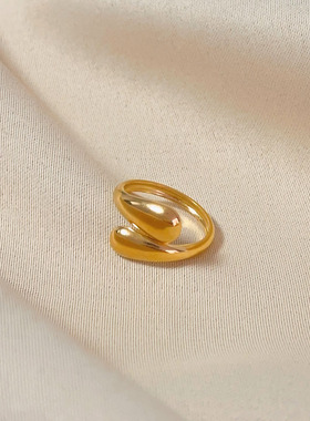 欧美风轻奢复古戒指女开口简约