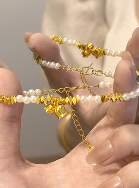 法式复古铃兰花珍珠手链时尚百搭