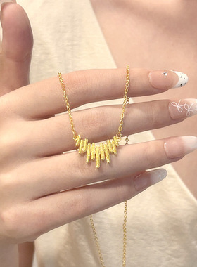 时尚小众设计感音符律动项链女金色气质轻奢百搭精致高级感锁骨