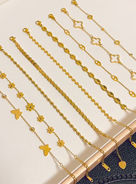 小众设计韩版金色百搭手链气质