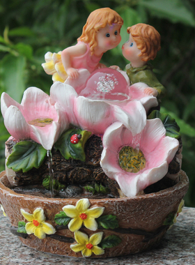 招财流水喷泉欧式客厅办公室