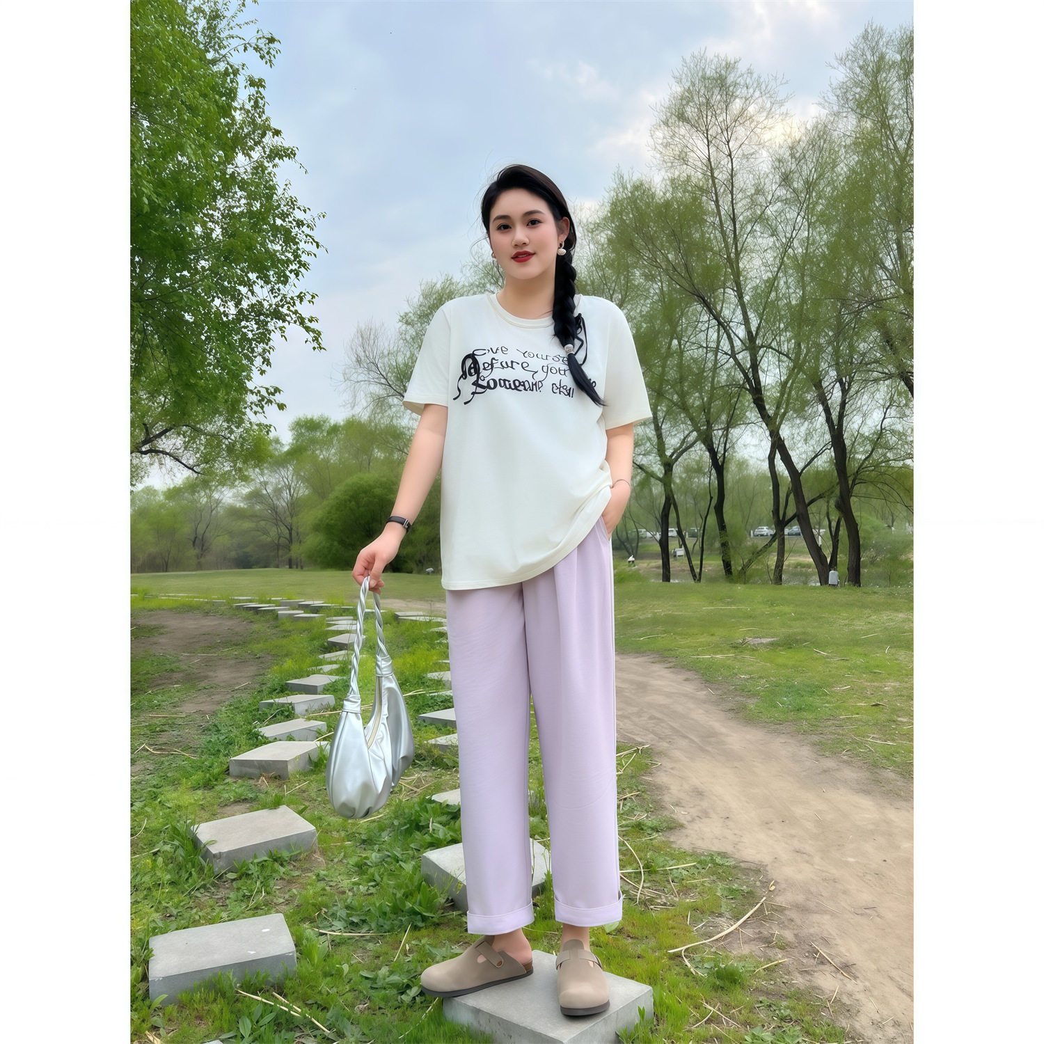 花契大码裤装4291窄版直筒阔腿裤女胖mm宽松夏季薄款通勤风休闲裤,淘宝优惠券,粉丝福利购,淘宝优惠卷