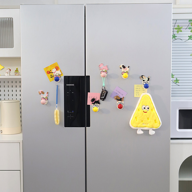 多巴胺可爱围巾狗挂钩冰箱贴磁吸强力无痕免打孔圆球入户门挂衣钩,淘宝优惠券,粉丝福利购,淘宝优惠卷