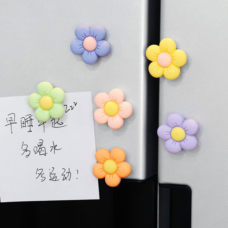 马卡龙迷你五瓣小花朵冰箱贴磁贴个性创意可爱韩国装饰树脂磁力贴 - 图1