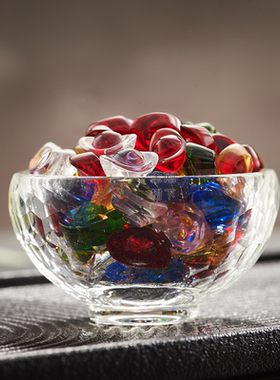 黄水晶元宝七彩招财小元宝黄铜米缸聚宝盆乔迁开业礼品金元宝摆件