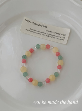 彩色珠子手链女in手串