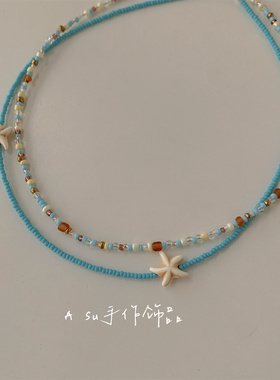 波西米亚两条装叠戴锁骨链