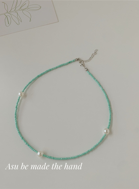 【满25包邮】甜美彩色串珠项链小米珠圆珠链颈链锁骨链