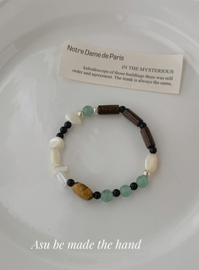 串珠手链女小众天然石手串