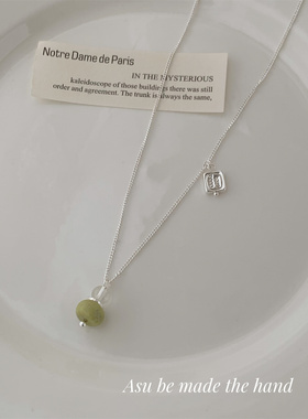 日韩风彩色吊坠锁骨链女