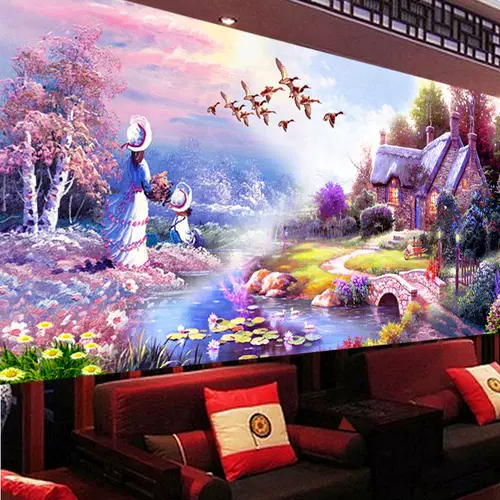 5D Diamond Painting гостиная европейская садовая хижина Diamond Emelcodery спальня сельские пейзажи ручной работы с бриллиантовыми сетками