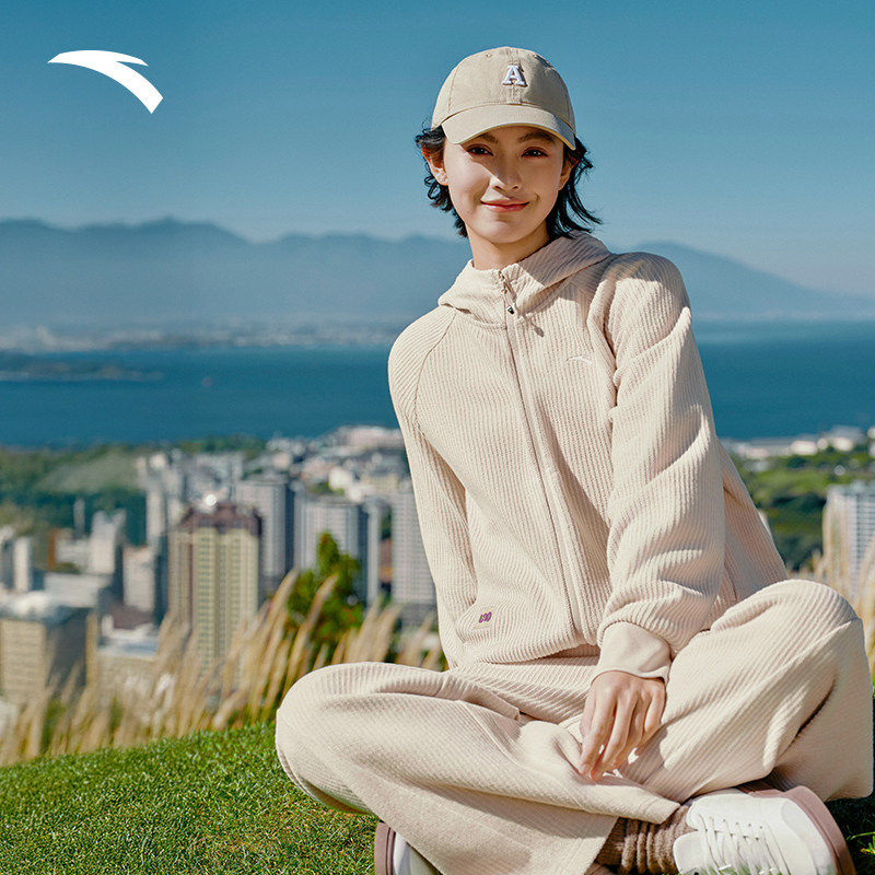 安踏休闲套装女2026春季休闲外套宽松慵懒两件套女子运动服阔腿裤,淘宝优惠券,粉丝福利购,淘宝优惠卷