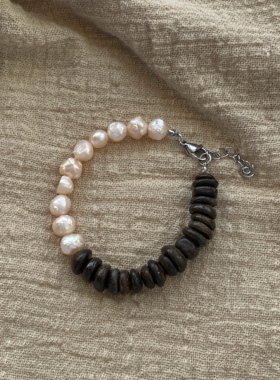 瑕疵特价/原创设计手作天然珍珠百搭小众高级感串珠可调节手链女