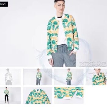 清仓 美国设计师款热带印花高支棉休闲夹克外套148美金男女情侣 - 图3