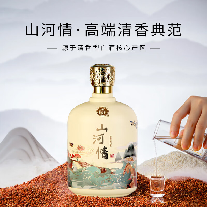 山西名酒汾阳王53度山河情1.5L*1瓶清香型高度白酒礼盒 - 图0