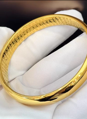 黄金镯子金包银泥鳅背手镯不掉色