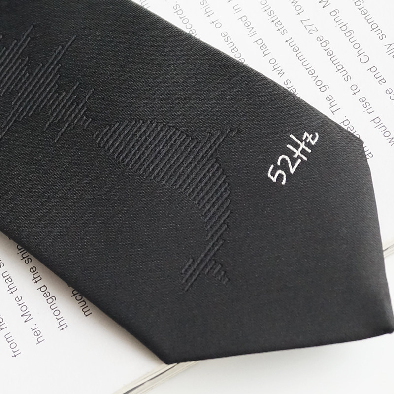 大喜原创【52赫兹】黑色情侣领带浪漫爱情鲸JKDK男女表白礼物ins