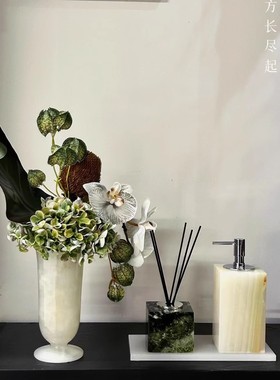 中古风床头柜摆件组合