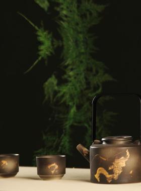 茶室书桌书柜博古架摆件茶壶茶杯