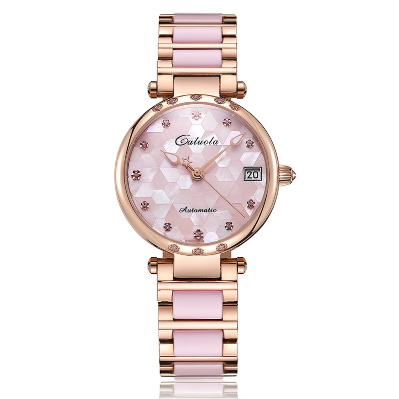 卡罗莱全自动机械女士时装陶瓷女表 vordo国产腕表