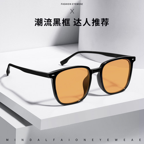 茶色近视墨镜男款潮大脸可配度数2026年新款潮牌太阳眼镜男高级感 - 图3