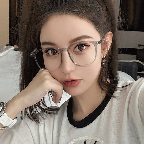 素颜神器眼镜框女近视可配度数网红防蓝光抗辐射透明平光眼镜护眼 - 图0