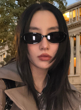 椭圆形时尚窄框墨镜女款