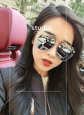 夏季黑色镂空设计感古着眼镜