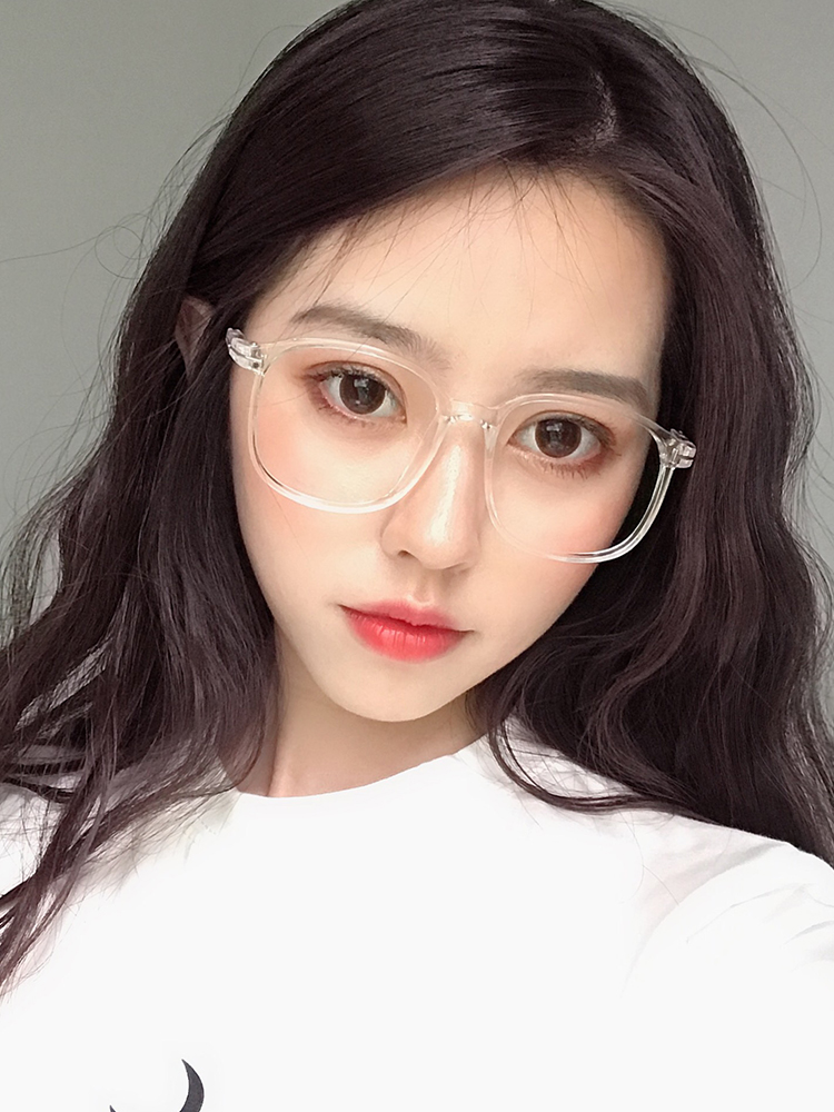 麦萌旗舰店黑色粗框近视眼镜有度数眼镜框女大脸显瘦透明网红款素颜神器眼镜0