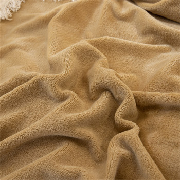 Coral velvet ສີ່ຊິ້ນຊຸດ flannel double-sided velvet thickened velvet warm sheets winter duvet cover milk velvet winter fitted sheets