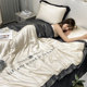 Light luxury ice silk summer cool quilt set, single and double cool air-conditioned quilt core, machine washable dormitory thin quilt set of four