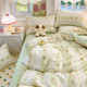 Ins small fresh bed four-piece set 2024 new bedding sheets quilt cover dormitory three-piece set non-cotton pure cotton 4