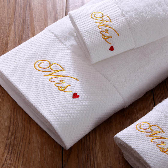 Towels and bath towels five-star hotel platinum forged series bath towel set blue rattan three-piece set