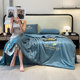 Ice silk summer cooling quilt four-piece set machine washable air-conditioned quilt summer cooling single and double thin quilt quilt core set