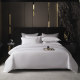 Pure white bed sheet four-piece set B&B bedding hotel bedding quilt complete set five-star linen