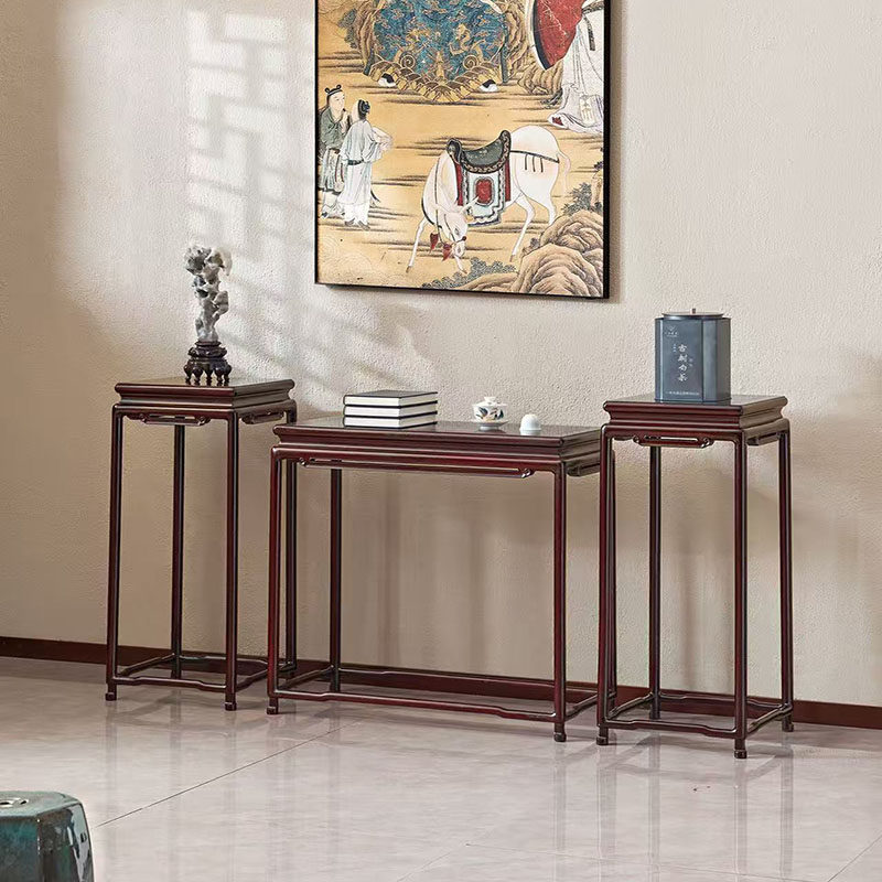 赞比亚紫檀苏式条案三件套中式平头案端景台禅意条几花架组合,淘宝优惠券,粉丝福利购,淘宝优惠卷