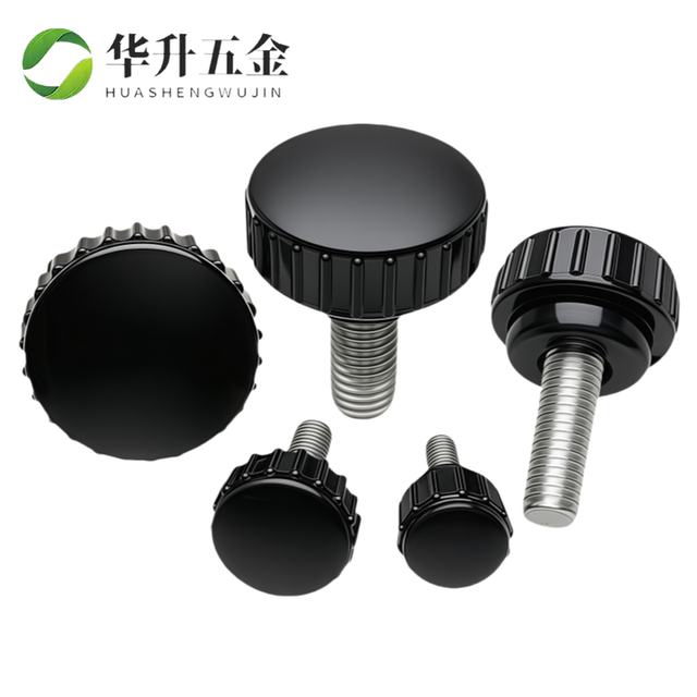 Round head hand-tight screw straight pattern adjustment handle plastic handle glue-covered knurled round knob m3m4m5m6m8