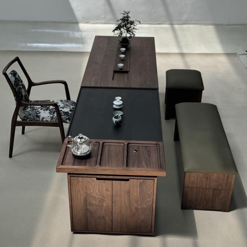 宋式美学严选国风黑胡桃白蜡木茶桌椅组合客厅家用别墅办公室茶台,淘宝优惠券,粉丝福利购,淘宝优惠卷
