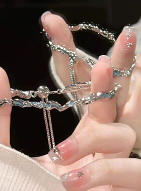 新疆仓蓝色海浪手链女小众设计感高级轻奢精致百搭手饰