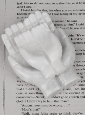 中式创意大理石托盘佛手摆件饰品