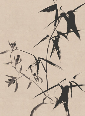 郑板桥三清竹子菊花艺术微喷字画