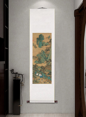 仇英桃源仙境图山水卷轴画