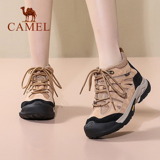 Camel/骆驼女鞋2025冬季新款户外高帮工装鞋休闲登山鞋厚底徒步鞋