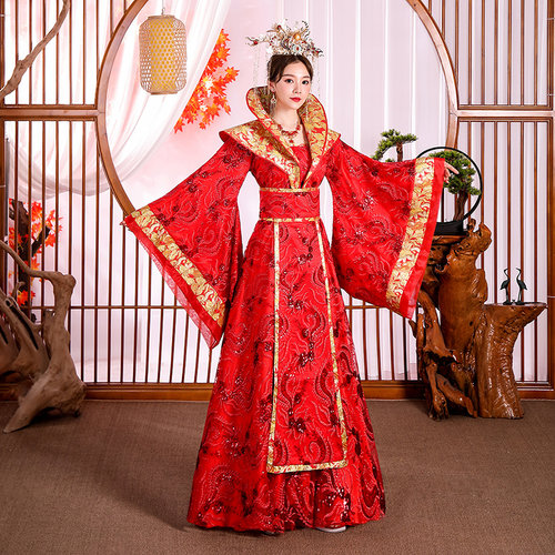 唐朝贵妃公主古装汉服女成人新款红色宫廷古代皇后娘娘服装杨贵妃 - 图1