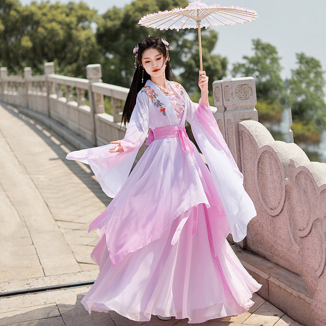Traditional Hanfu women's summer dance gauze dress