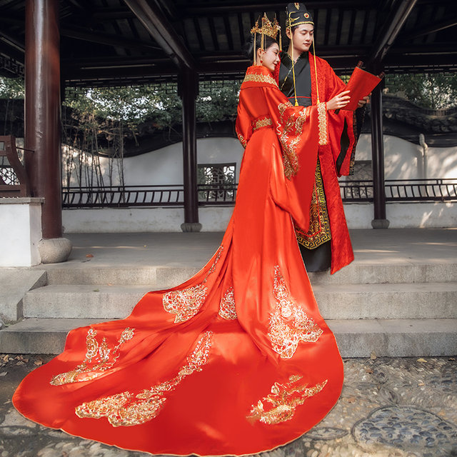 Ancient costume Hanfu tailing detachable wedding clothing for men and women