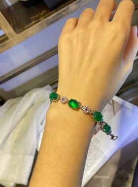冰种天然绿玉髓手链女